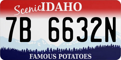 ID license plate 7B6632N