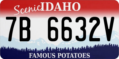 ID license plate 7B6632V