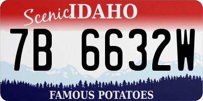 ID license plate 7B6632W