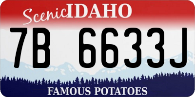 ID license plate 7B6633J