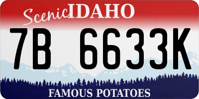 ID license plate 7B6633K
