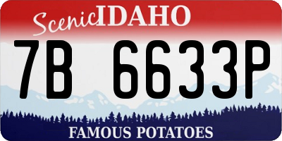 ID license plate 7B6633P