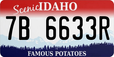 ID license plate 7B6633R