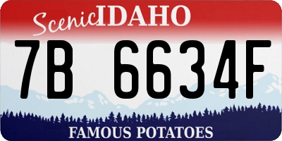 ID license plate 7B6634F