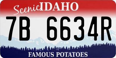 ID license plate 7B6634R