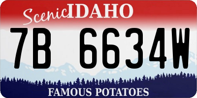 ID license plate 7B6634W