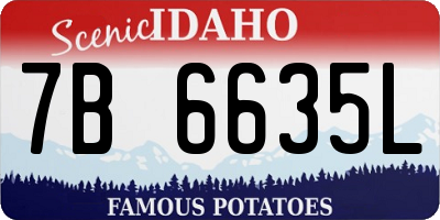 ID license plate 7B6635L