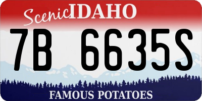 ID license plate 7B6635S