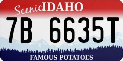 ID license plate 7B6635T