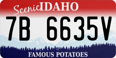 ID license plate 7B6635V