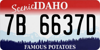 ID license plate 7B6637D
