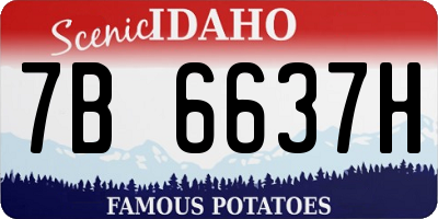 ID license plate 7B6637H