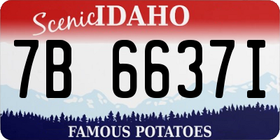 ID license plate 7B6637I