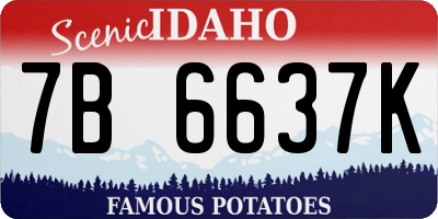 ID license plate 7B6637K
