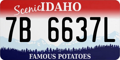 ID license plate 7B6637L