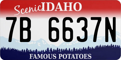 ID license plate 7B6637N