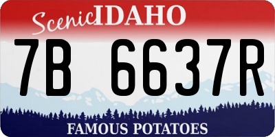 ID license plate 7B6637R