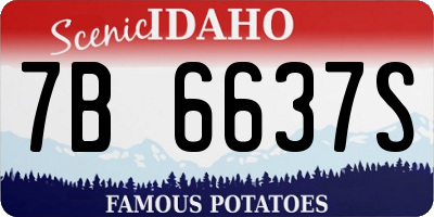 ID license plate 7B6637S