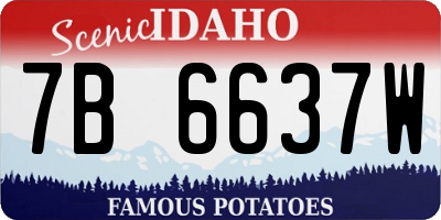 ID license plate 7B6637W