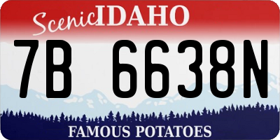 ID license plate 7B6638N