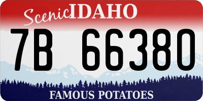 ID license plate 7B6638O