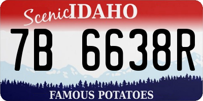 ID license plate 7B6638R