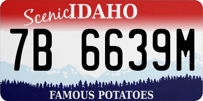 ID license plate 7B6639M