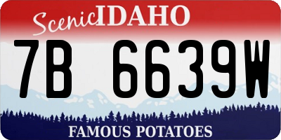 ID license plate 7B6639W