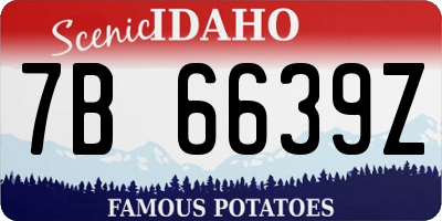 ID license plate 7B6639Z