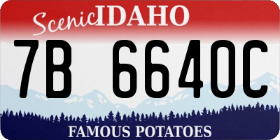 ID license plate 7B6640C