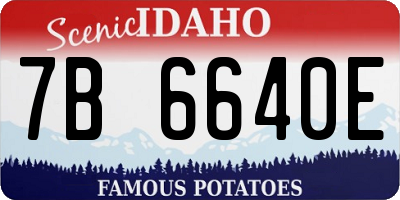 ID license plate 7B6640E