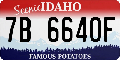 ID license plate 7B6640F