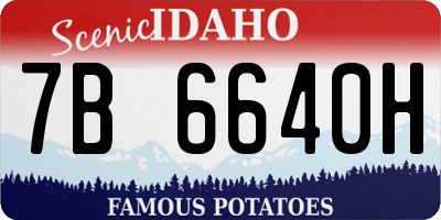 ID license plate 7B6640H