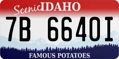 ID license plate 7B6640I