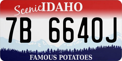 ID license plate 7B6640J