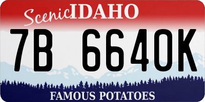 ID license plate 7B6640K