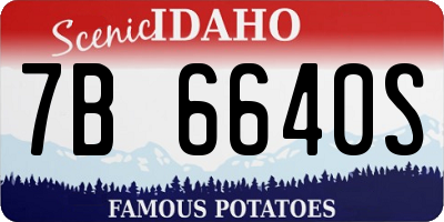 ID license plate 7B6640S