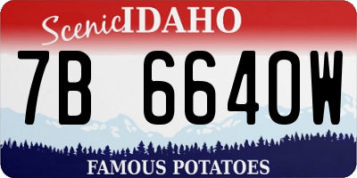 ID license plate 7B6640W