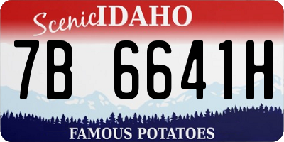 ID license plate 7B6641H