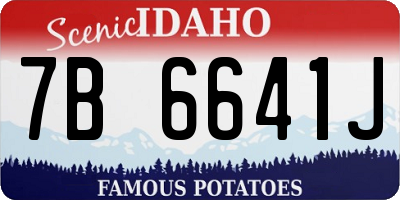 ID license plate 7B6641J