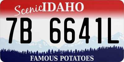 ID license plate 7B6641L