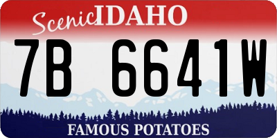 ID license plate 7B6641W