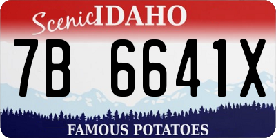 ID license plate 7B6641X