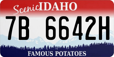 ID license plate 7B6642H