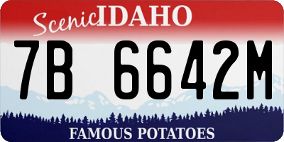 ID license plate 7B6642M