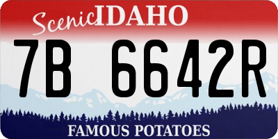 ID license plate 7B6642R