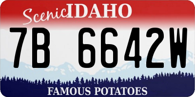 ID license plate 7B6642W