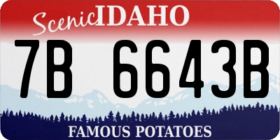 ID license plate 7B6643B