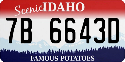 ID license plate 7B6643D