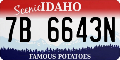 ID license plate 7B6643N
